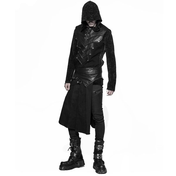 PUNK RAVE Demi-jupe Amovible Punk ‘Alatheus’ Noire guranteed de qualité 3