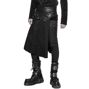 PUNK RAVE Demi-jupe Amovible Punk ‘Alatheus’ Noire guranteed de qualité 42