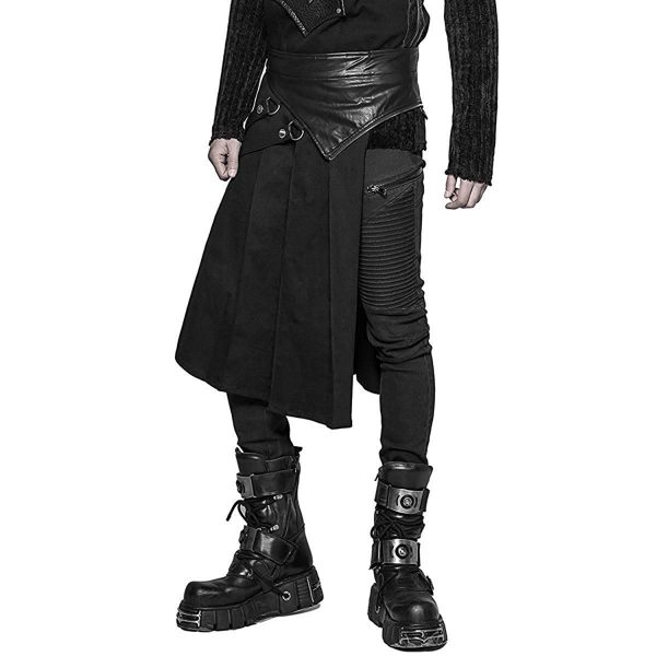 PUNK RAVE Demi-jupe Amovible Punk ‘Alatheus’ Noire guranteed de qualité 12