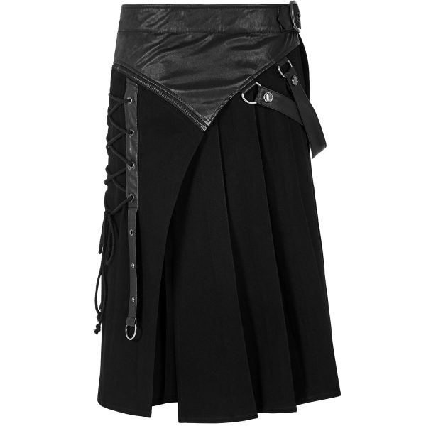 PUNK RAVE Demi-jupe Amovible Punk ‘Alatheus’ Noire guranteed de qualité 14