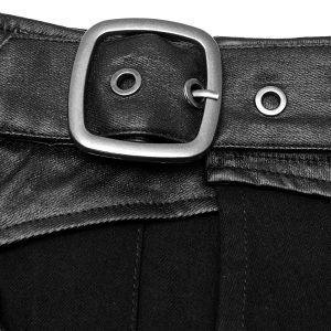PUNK RAVE Demi-jupe Amovible Punk ‘Alatheus’ Noire guranteed de qualité 50
