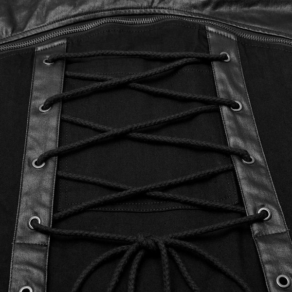 PUNK RAVE Demi-jupe Amovible Punk ‘Alatheus’ Noire guranteed de qualité 18