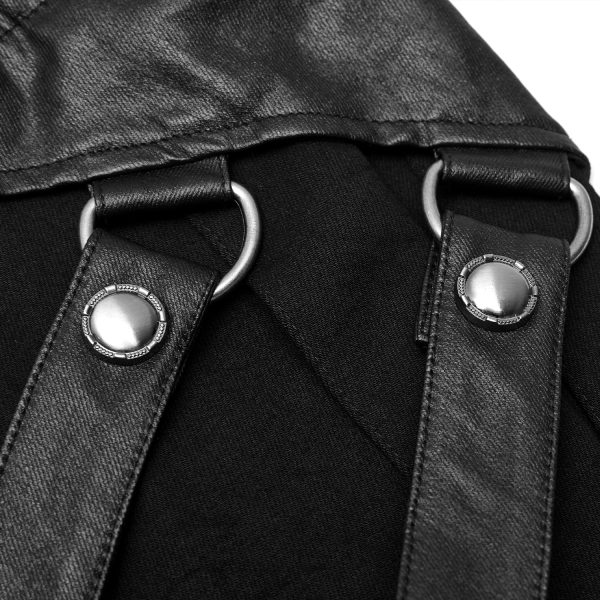 PUNK RAVE Demi-jupe Amovible Punk ‘Alatheus’ Noire guranteed de qualité 20
