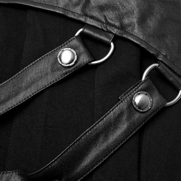 PUNK RAVE Demi-jupe Amovible Punk ‘Alatheus’ Noire guranteed de qualité 21