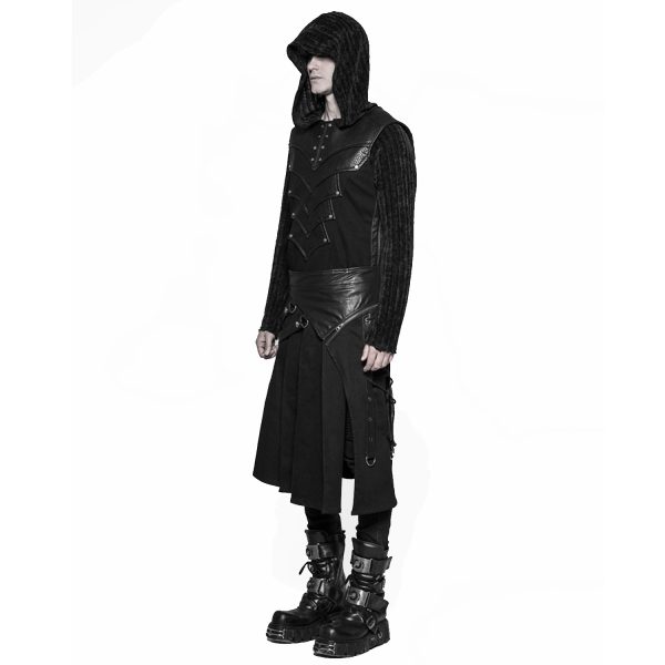 PUNK RAVE Demi-jupe Amovible Punk ‘Alatheus’ Noire guranteed de qualité 7