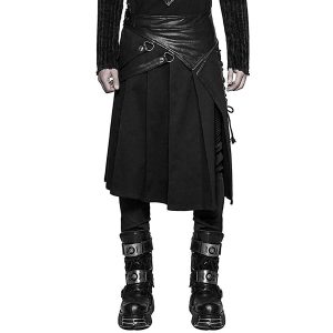 PUNK RAVE Demi-jupe Amovible Punk ‘Alatheus’ Noire guranteed de qualité 36