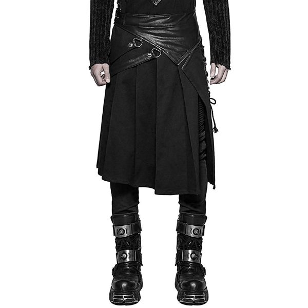 PUNK RAVE Demi-jupe Amovible Punk ‘Alatheus’ Noire guranteed de qualité 9