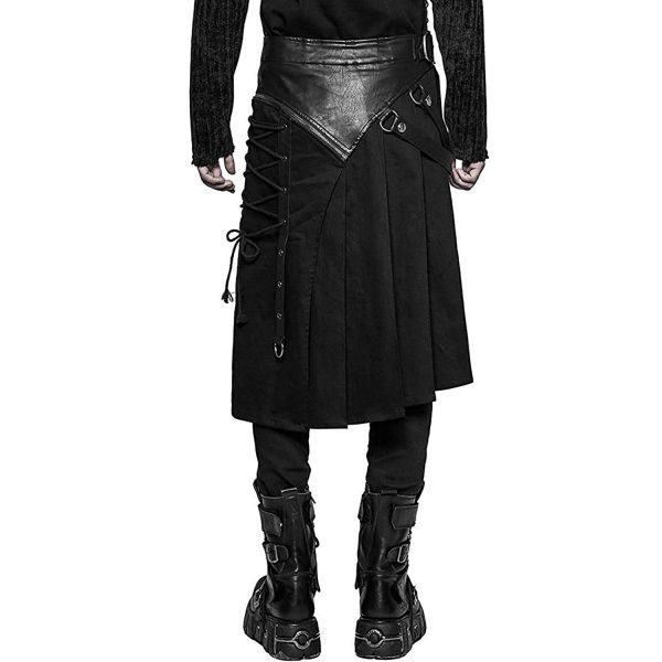 PUNK RAVE Demi-jupe Amovible Punk ‘Alatheus’ Noire guranteed de qualité 10