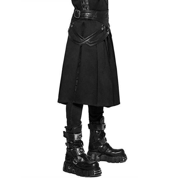 PUNK RAVE Demi-jupe Amovible Punk ‘Alatheus’ Noire guranteed de qualité 11