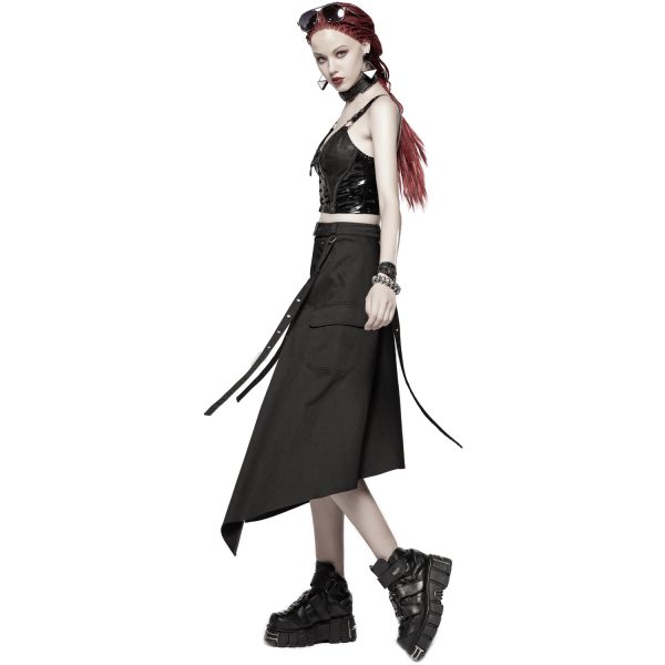 PUNK RAVE Demi-Jupe ‘Hegoa’ Noire en ligne 7