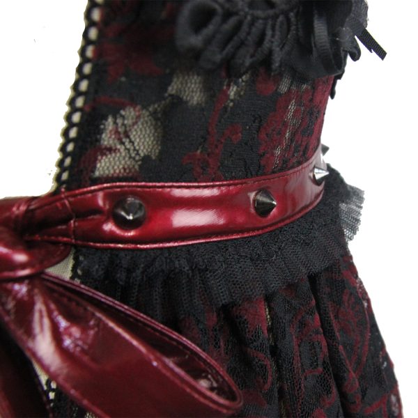 Authentic Original licence Eva Lady Déshabillé ‘Romantic Goth’ En Dentelle Rouge Et Noire 13
