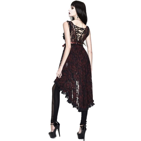 Authentic Original licence Eva Lady Déshabillé ‘Romantic Goth’ En Dentelle Rouge Et Noire 4