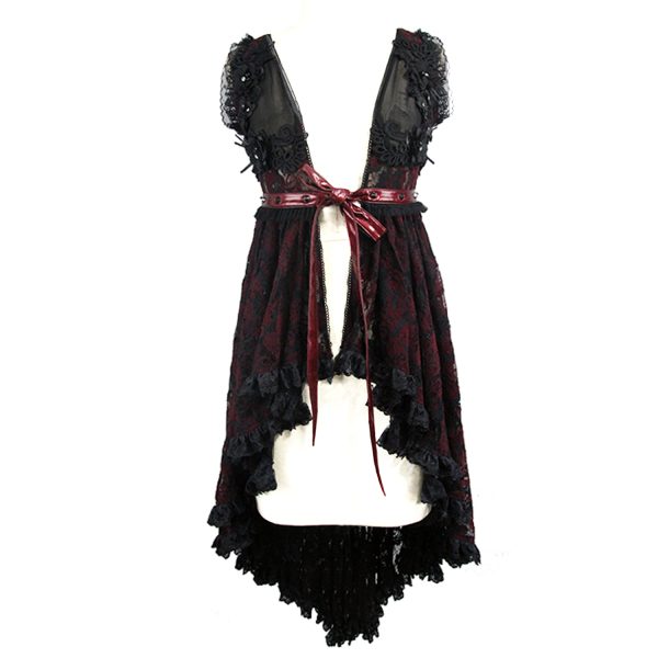 Authentic Original licence Eva Lady Déshabillé ‘Romantic Goth’ En Dentelle Rouge Et Noire 10