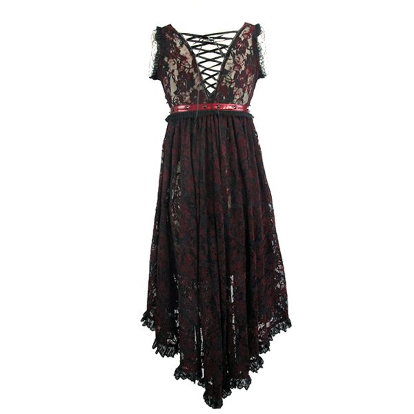 Authentic Original licence Eva Lady Déshabillé ‘Romantic Goth’ En Dentelle Rouge Et Noire 11
