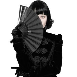 PUNK RAVE Eventail ‘Gothic Spiked’ Noir achat pas cher 15