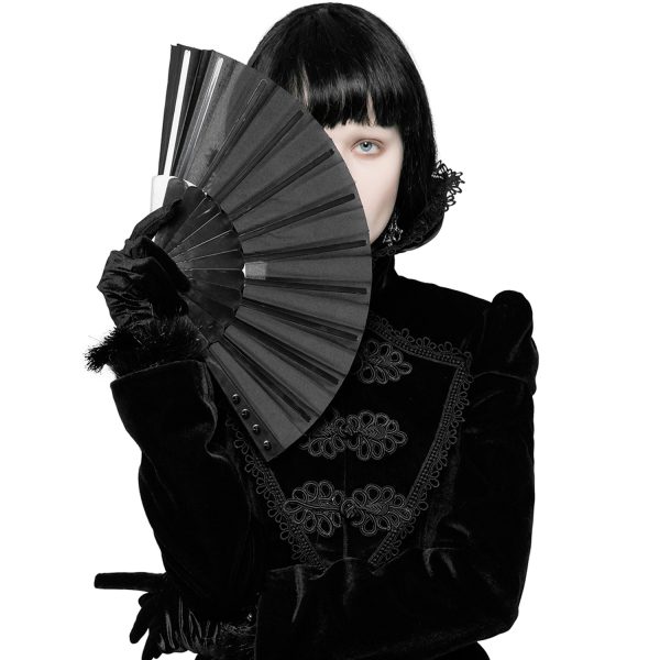PUNK RAVE Eventail ‘Gothic Spiked’ Noir achat pas cher 4