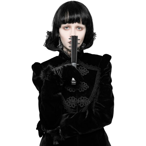 PUNK RAVE Eventail ‘Gothic Spiked’ Noir achat pas cher 5