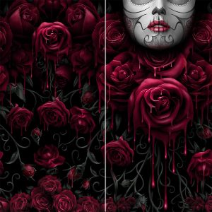 marques pas cher Spiral Direct Foulard Multifonctions ‘Blood Rose’ Noir 14