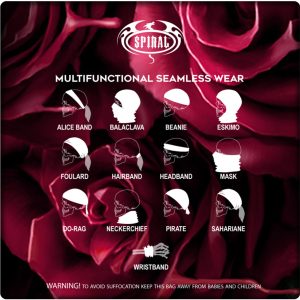marques pas cher Spiral Direct Foulard Multifonctions ‘Blood Rose’ Noir 16