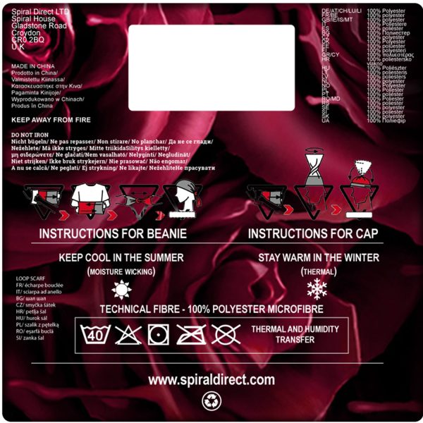 marques pas cher Spiral Direct Foulard Multifonctions ‘Blood Rose’ Noir 7