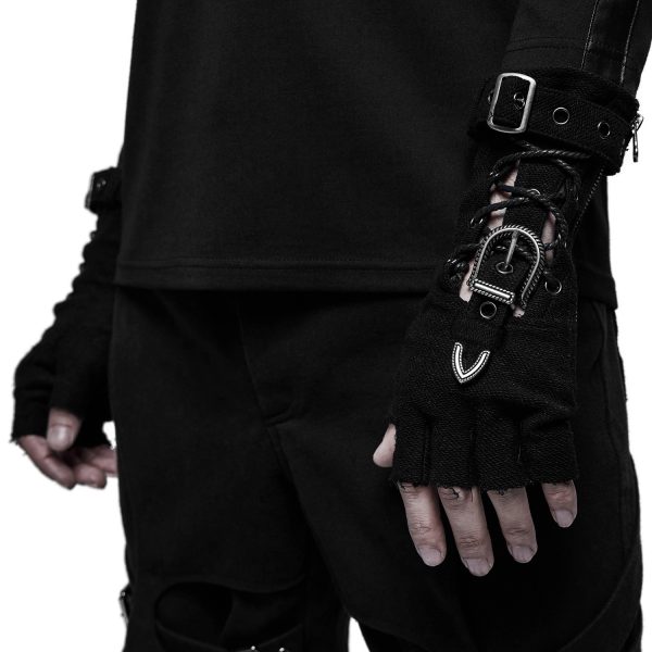 outlet soldes PUNK RAVE Gants Gothiques ‘Astaroth’ Noirs 8