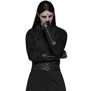 PUNK RAVE Gants Gothiques Pour Hommes ‘Nostromo’ Noirs magasin 11