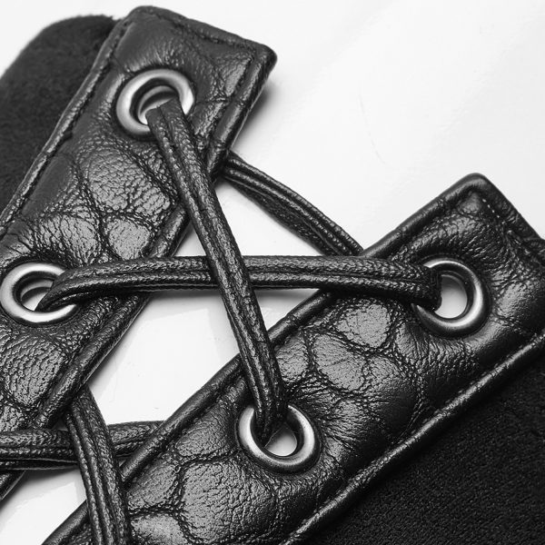 PUNK RAVE Gants Gothiques Pour Hommes ‘Nostromo’ Noirs magasin 6