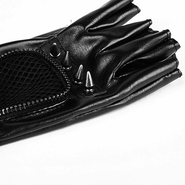 marque pas cher PUNK RAVE Gants Gothiques Pour Hommes ‘Predator’ Avec Boucles… 4