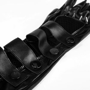 marque pas cher PUNK RAVE Gants Gothiques Pour Hommes ‘Predator’ Avec Boucles… 16
