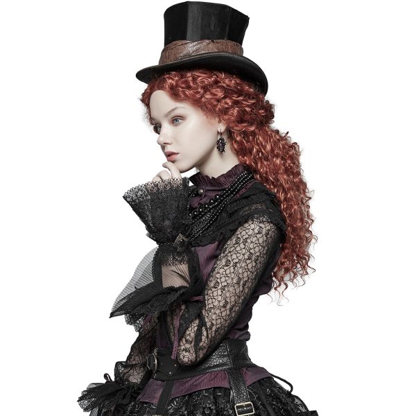 prix de gros PUNK RAVE Gants Steampunk ‘Eulalie’ En Dentelle Noire 4