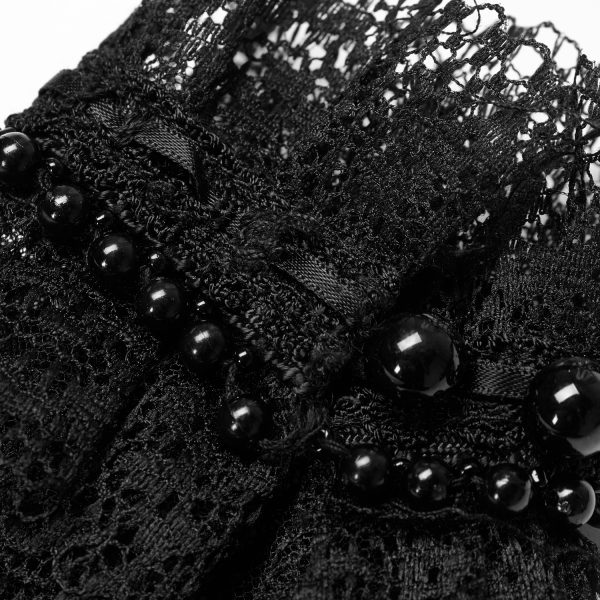 prix de gros PUNK RAVE Gants Steampunk ‘Eulalie’ En Dentelle Noire 7