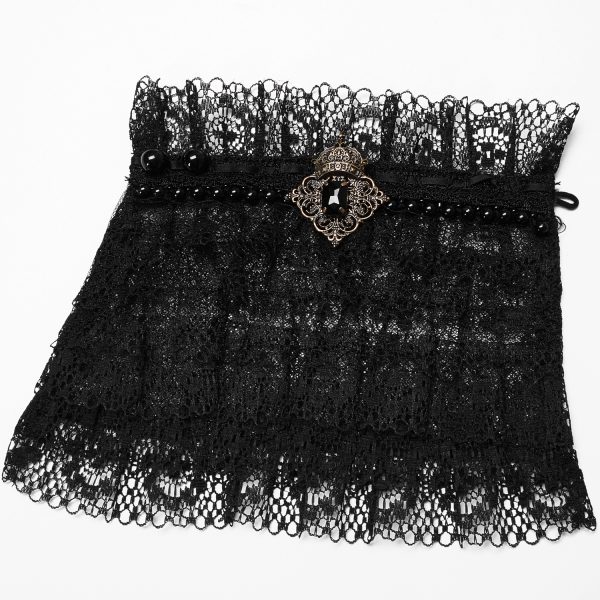 prix de gros PUNK RAVE Gants Steampunk ‘Eulalie’ En Dentelle Noire 10