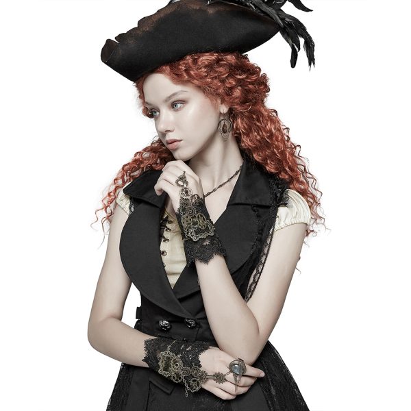 PUNK RAVE Gants Steampunk ‘Gears And Spikes’ En Dentelle remise en ligne 3