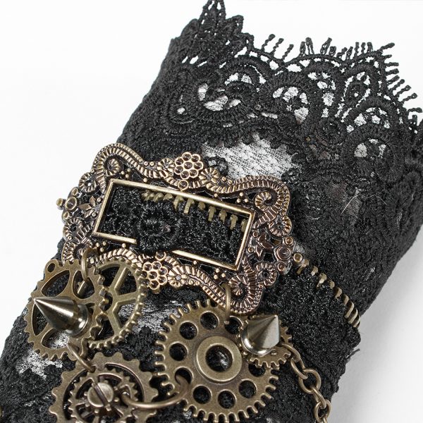 PUNK RAVE Gants Steampunk ‘Gears And Spikes’ En Dentelle remise en ligne 8