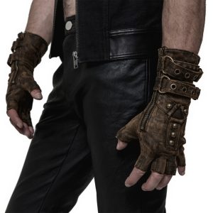 PUNK RAVE Gants Steampunk ‘Mad Max’ Marrons boutiqued en ligne 22