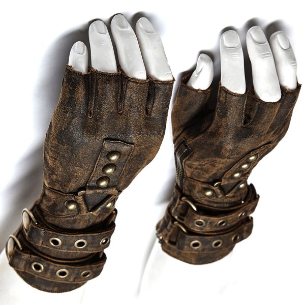 PUNK RAVE Gants Steampunk ‘Mad Max’ Marrons boutiqued en ligne 8