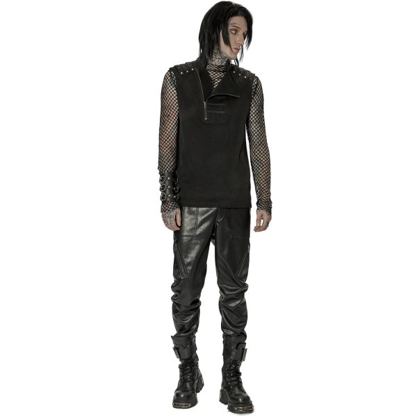 mode PUNK RAVE Gilet à Glissière Asymétrique ‘Xanthus’ Noir 9