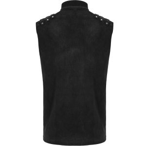 mode PUNK RAVE Gilet à Glissière Asymétrique ‘Xanthus’ Noir 35