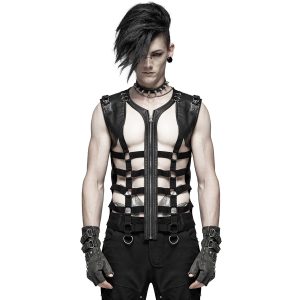 PUNK RAVE Gilet ‘Apocalypse’ Noir soldes de Noël 19