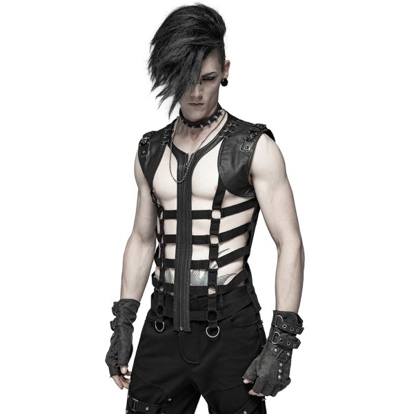 PUNK RAVE Gilet ‘Apocalypse’ Noir soldes de Noël 5