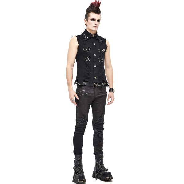 Couleurs variées DEVIL FASHION Gilet ‘Distressed Heavy Metal’ Noir 13