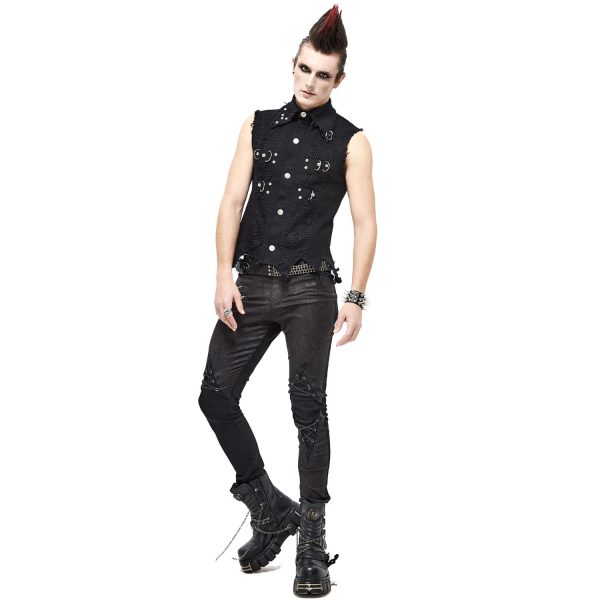 Couleurs variées DEVIL FASHION Gilet ‘Distressed Heavy Metal’ Noir 14