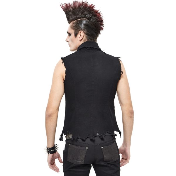 Couleurs variées DEVIL FASHION Gilet ‘Distressed Heavy Metal’ Noir 4