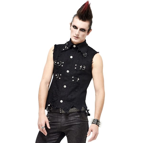 Couleurs variées DEVIL FASHION Gilet ‘Distressed Heavy Metal’ Noir 5