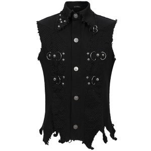 Couleurs variées DEVIL FASHION Gilet ‘Distressed Heavy Metal’ Noir 34
