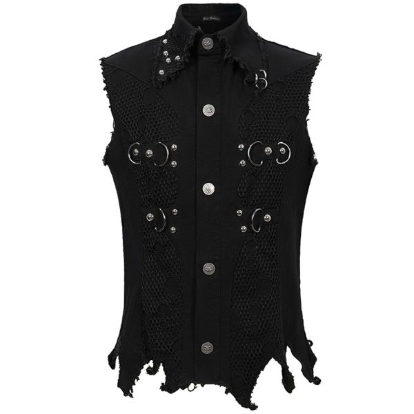 Couleurs variées DEVIL FASHION Gilet ‘Distressed Heavy Metal’ Noir 8