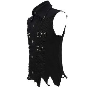 Couleurs variées DEVIL FASHION Gilet ‘Distressed Heavy Metal’ Noir 38