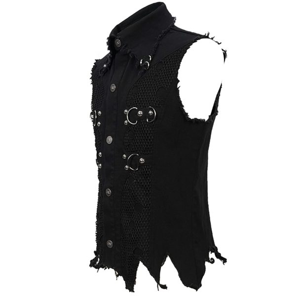 Couleurs variées DEVIL FASHION Gilet ‘Distressed Heavy Metal’ Noir 10