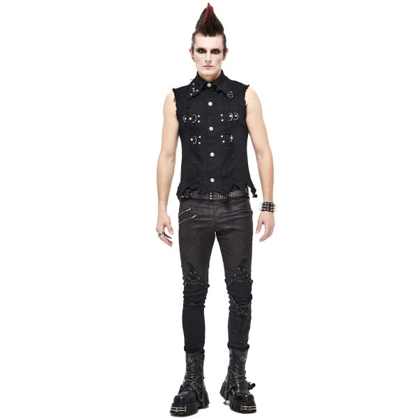 Couleurs variées DEVIL FASHION Gilet ‘Distressed Heavy Metal’ Noir 11