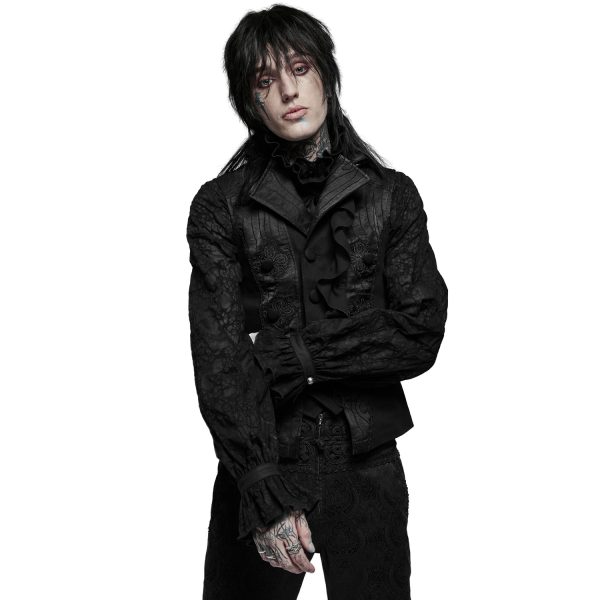 mode PUNK RAVE Gilet ‘Gothic Noble Jacquard’ Noir 3